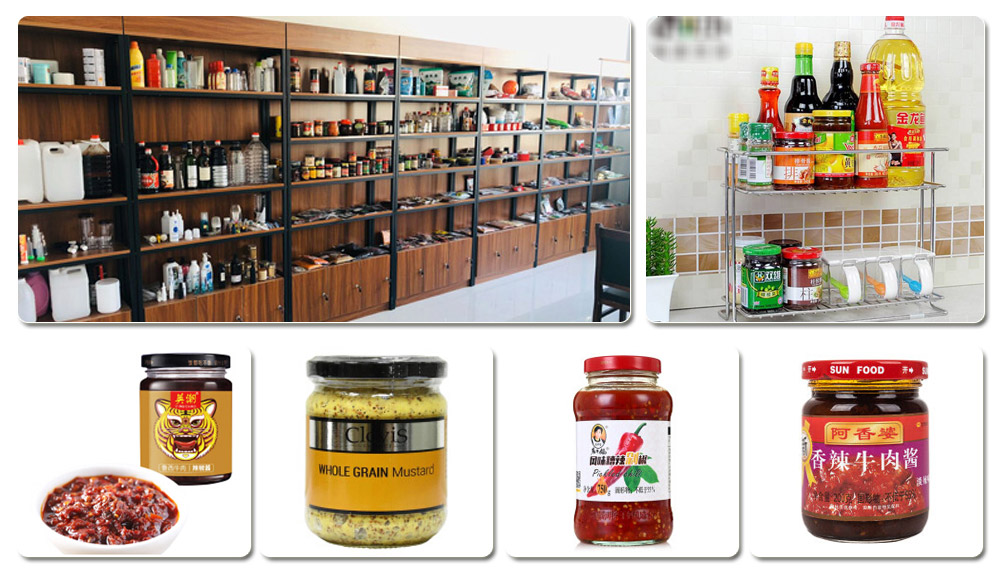 小型瓶裝醬料灌裝機(jī)-定量醬料灌裝機(jī)械細(xì)節(jié)展示及樣品展示